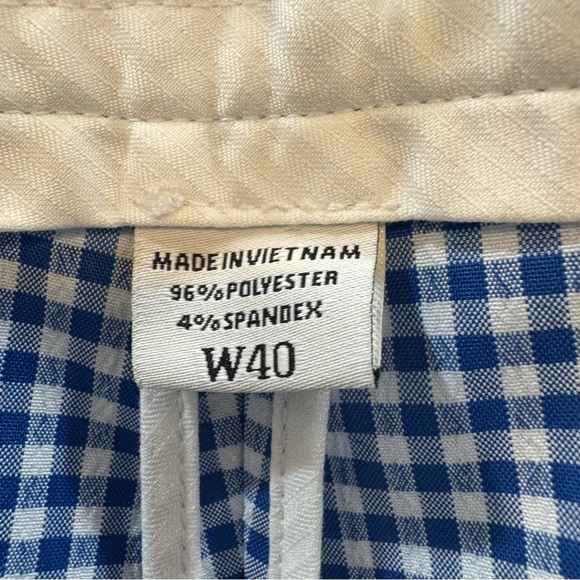 FootJoy Blue and White Checkered Flat Front Shorts Waist 40 - Picture 4 of 6
